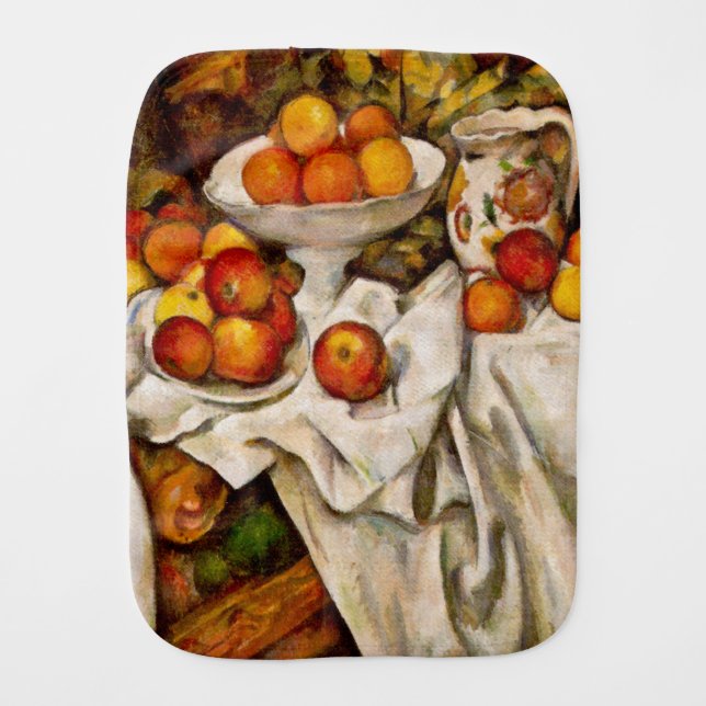 Paul Cezanne Apples Oranges Impressionism Baby Burp Cloth (Front)