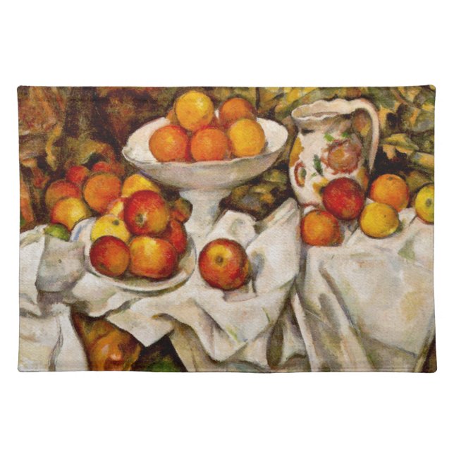 Paul Cezanne Apples Oranges Impressionism Cloth Placemat (Front)