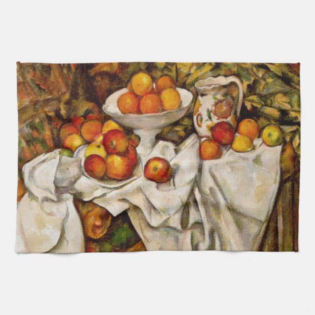 Paul Cezanne Apples Oranges Impressionism Kitchen Towel (Horizontal)