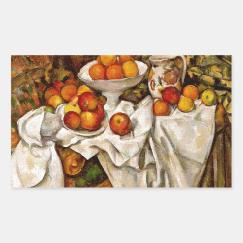 Paul Cezanne Apples Oranges Impressionism Rectangular Sticker