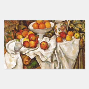 Paul Cezanne Apples Oranges Impressionism Rectangular Sticker