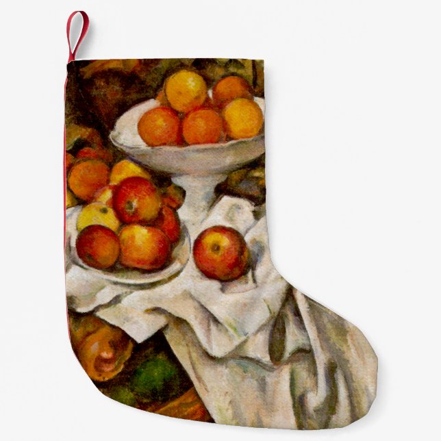 Paul Cezanne Apples Oranges Impressionism Small Christmas Stocking (Front)