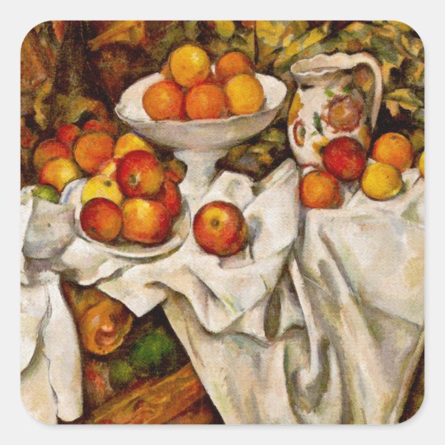 Paul Cezanne Apples Oranges Impressionism Square Sticker (Front)