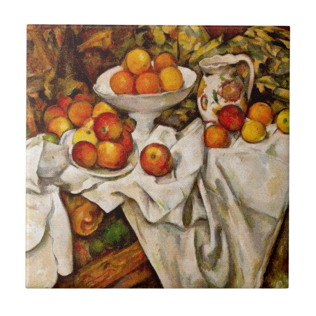 Paul Cezanne Apples Oranges Print Impressionism Ceramic Tile (Front)