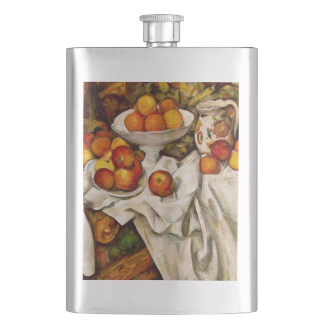 Paul Cezanne Apples Oranges Print Impressionism Flask (Front)