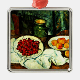Paul Cezanne art, Cherries Metal Ornament