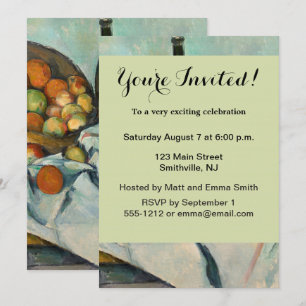 Paul Cezanne Basket of Apples Vintage Still Life Invitation