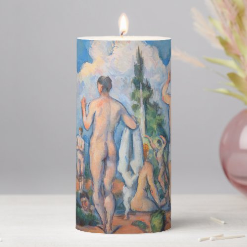 Paul Cezanne _ Bathers Pillar Candle