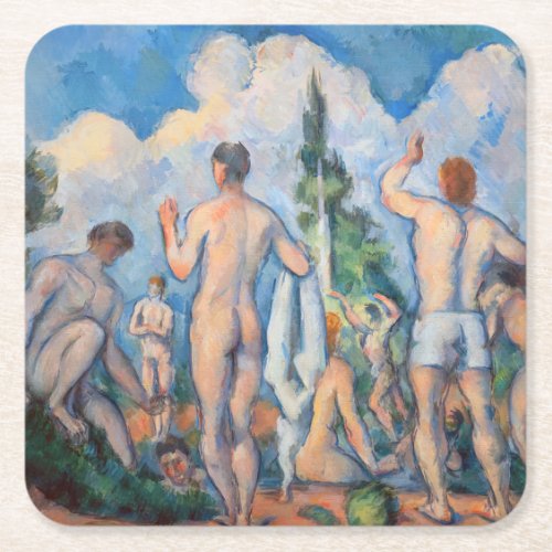 Paul Cezanne _ Bathers Square Paper Coaster