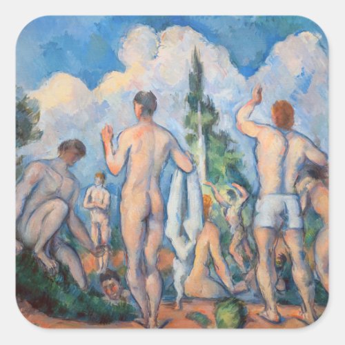 Paul Cezanne _ Bathers Square Sticker