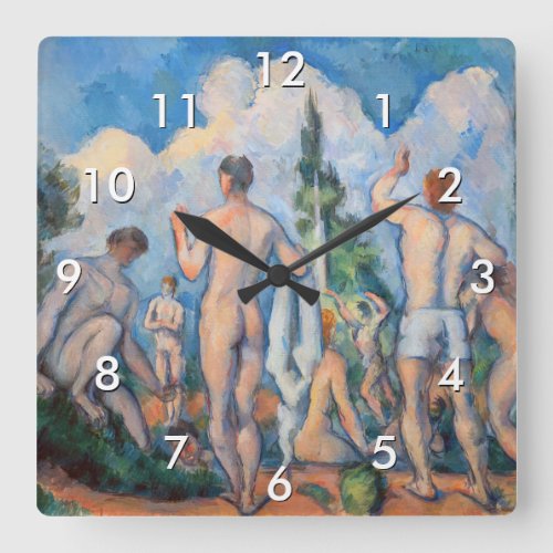 Paul Cezanne _ Bathers Square Wall Clock