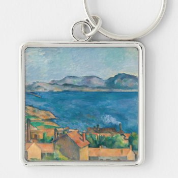 Paul Cezanne - Bay Of Marseille  Seen From Estaque Keychain by PaintingArtwork at Zazzle