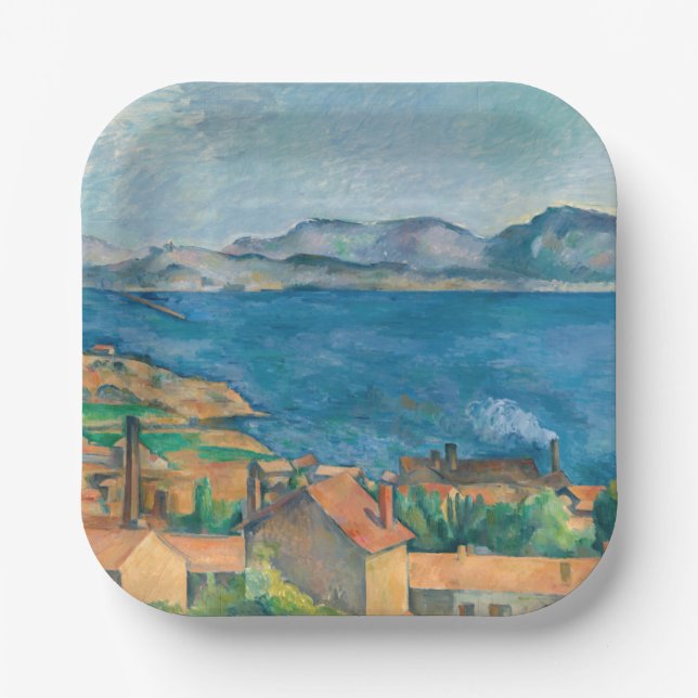Paul Cezanne - Bay of Marseille, Seen from Estaque Paper Plates (Front)