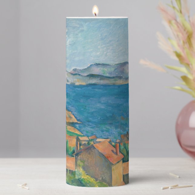 Paul Cezanne - Bay of Marseille, Seen from Estaque Pillar Candle (In Situ)