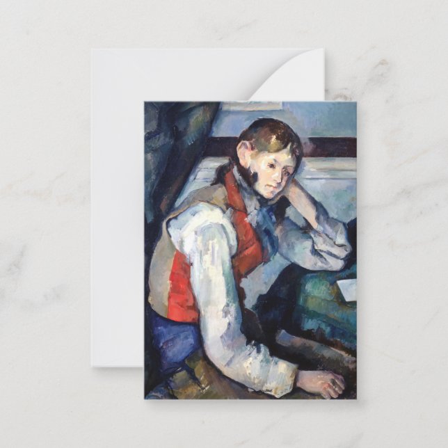 Paul Cezanne - Boy in the Red Vest Note Card (Front)