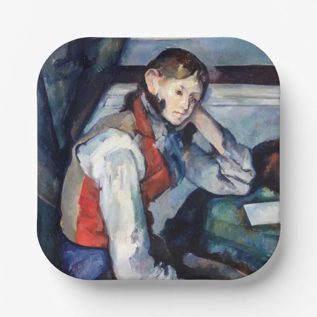 Paul Cezanne - Boy in the Red Vest Paper Plates (Front)