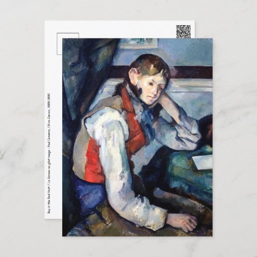 Paul Cezanne _ Boy in the Red Vest Postcard