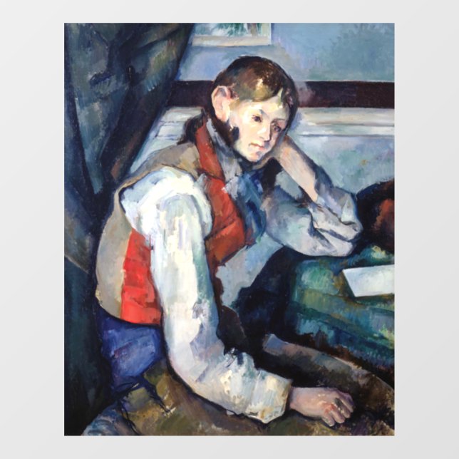 Paul Cezanne - Boy in the Red Vest Window Cling (Sheet)