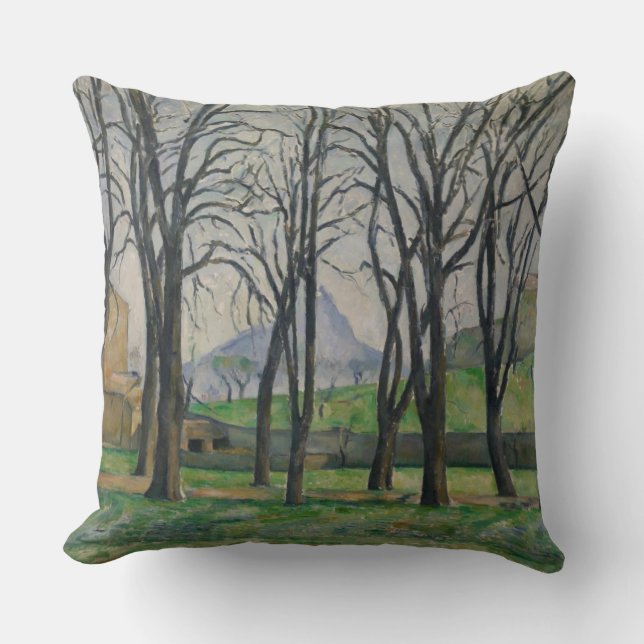 Paul Cezanne | Chestnut Trees at Jas de Bouffan, c Throw Pillow (Front)