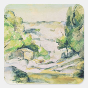 Paul Cezanne Countryside in Provence Square Sticker