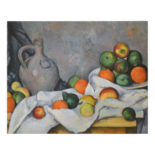 Paul Cezanne - Curtain, Jug and Fruit Bowl Faux Canvas Print