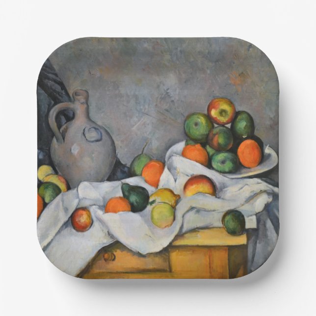 Paul Cezanne - Curtain, Jug and Fruit Bowl Paper Plates (Front)