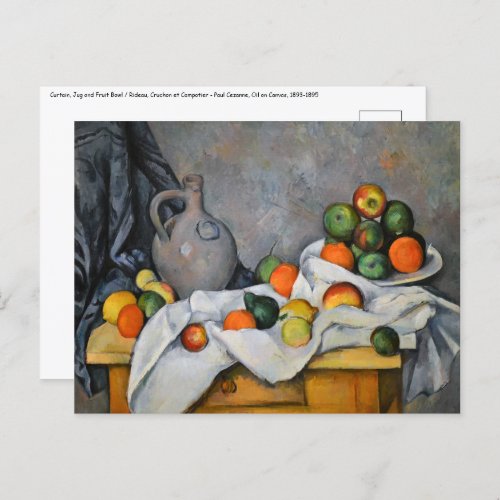 Paul Cezanne _ Curtain Jug and Fruit Bowl Postcard