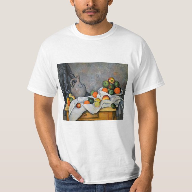 Paul Cezanne - Curtain, Jug and Fruit Bowl T-Shirt (Front)