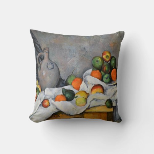 Paul Cezanne _ Curtain Jug and Fruit Bowl Throw Pillow