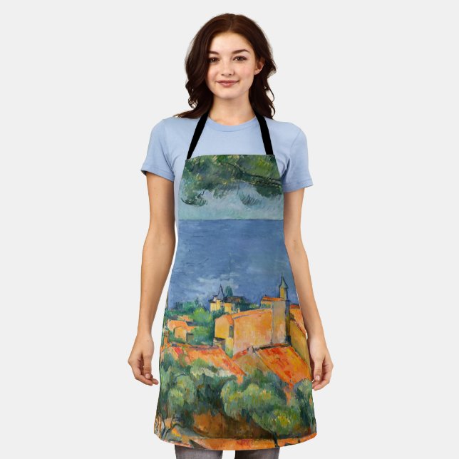 Paul Cezanne - Estaque with Red Roofs Apron (Worn)