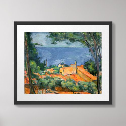 Paul Cezanne _ Estaque with Red Roofs Framed Art