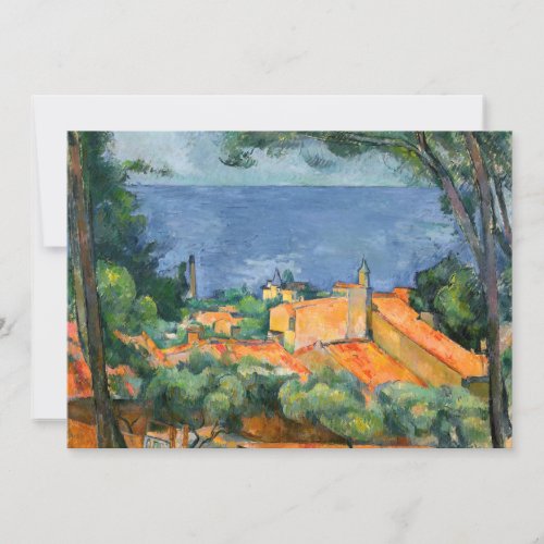 Paul Cezanne _ Estaque with Red Roofs Invitation