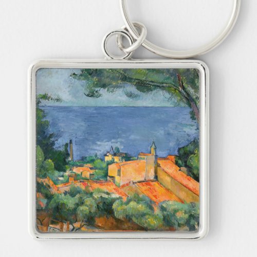 Paul Cezanne _ Estaque with Red Roofs Keychain