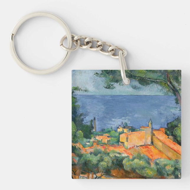 Paul Cezanne - Estaque with Red Roofs Keychain (Front)