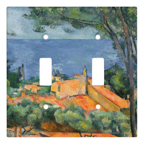 Paul Cezanne _ Estaque with Red Roofs Light Switch Cover