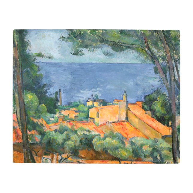 Paul Cezanne - Estaque with Red Roofs Metal Print (Front)