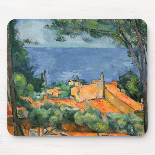 Paul Cezanne _ Estaque with Red Roofs Mouse Pad