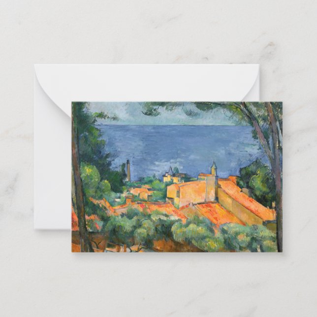Paul Cezanne - Estaque with Red Roofs Note Card (Front)