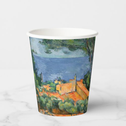 Paul Cezanne _ Estaque with Red Roofs Paper Cups