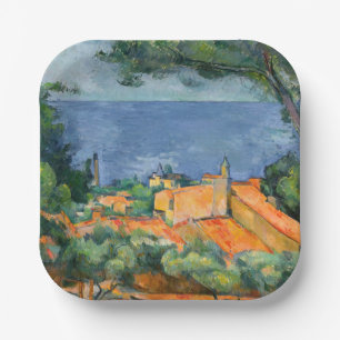 Paul Cezanne - Estaque with Red Roofs Paper Plates