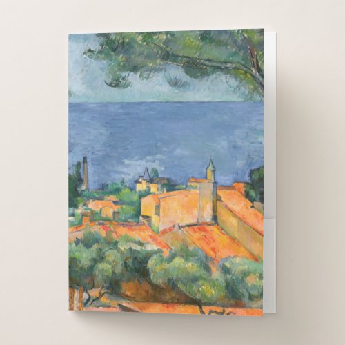 Paul Cezanne _ Estaque with Red Roofs Pocket Folder