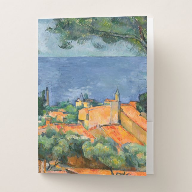 Paul Cezanne - Estaque with Red Roofs Pocket Folder (Front)