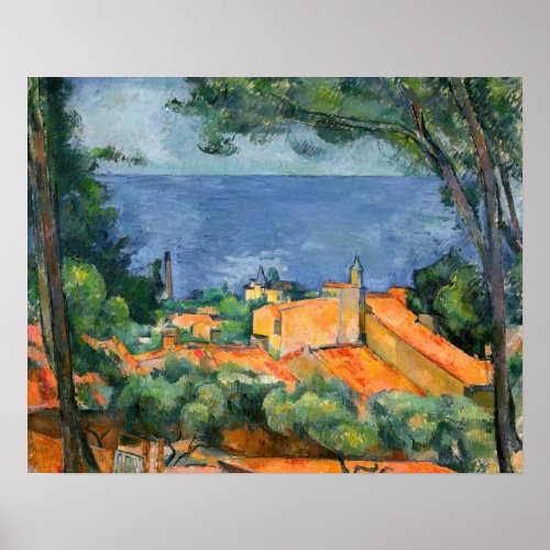 Paul Cezanne _ Estaque with Red Roofs Poster