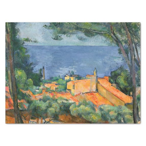 Paul Cezanne _ Estaque with Red Roofs Tissue Paper