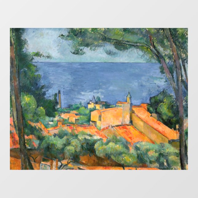 Paul Cezanne - Estaque with Red Roofs Wall Decal (Front)