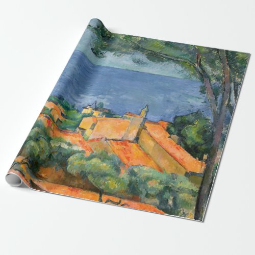 Paul Cezanne _ Estaque with Red Roofs Wrapping Paper