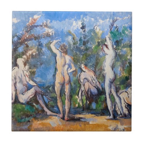 Paul Cezanne _ Five Bathers Ceramic Tile