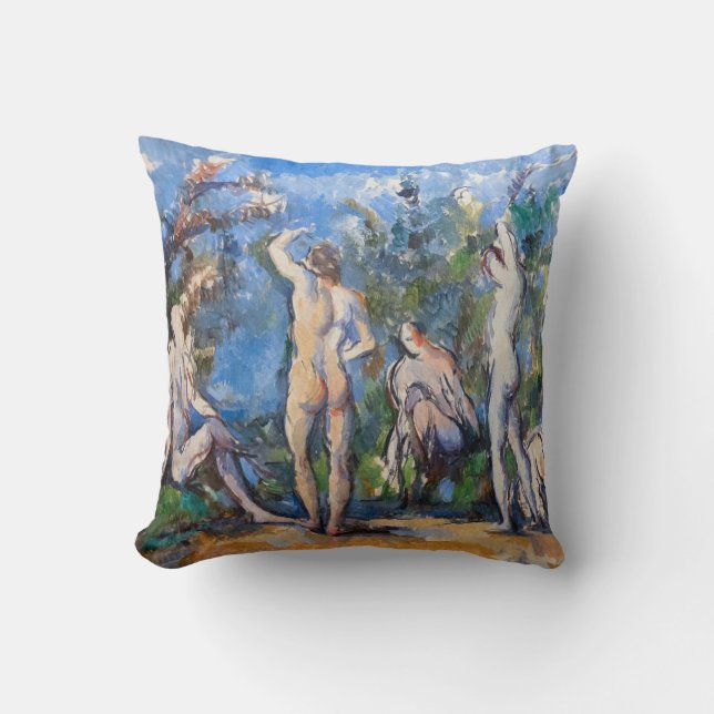 Paul Cezanne - Five Bathers Throw Pillow (Front)