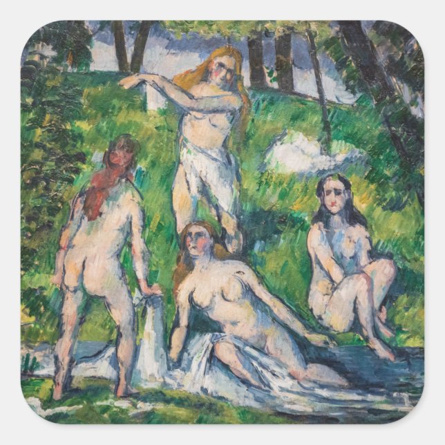 Paul Cezanne - Four Bathers Square Sticker (Front)