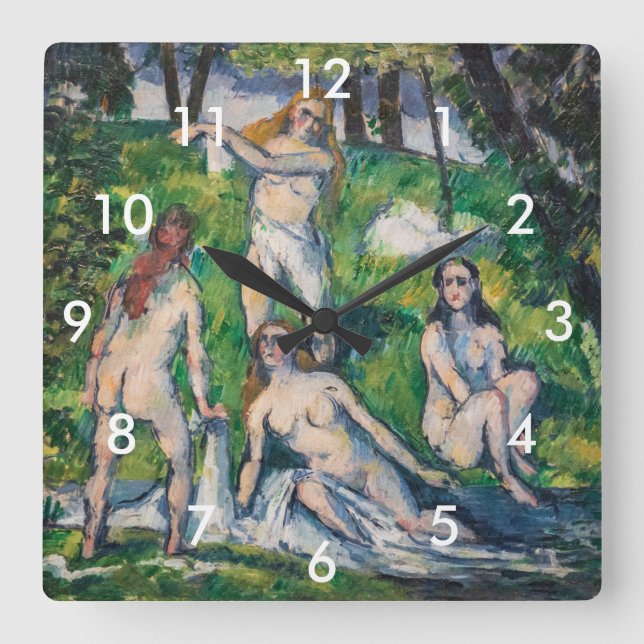 Paul Cezanne - Four Bathers Square Wall Clock (Front)